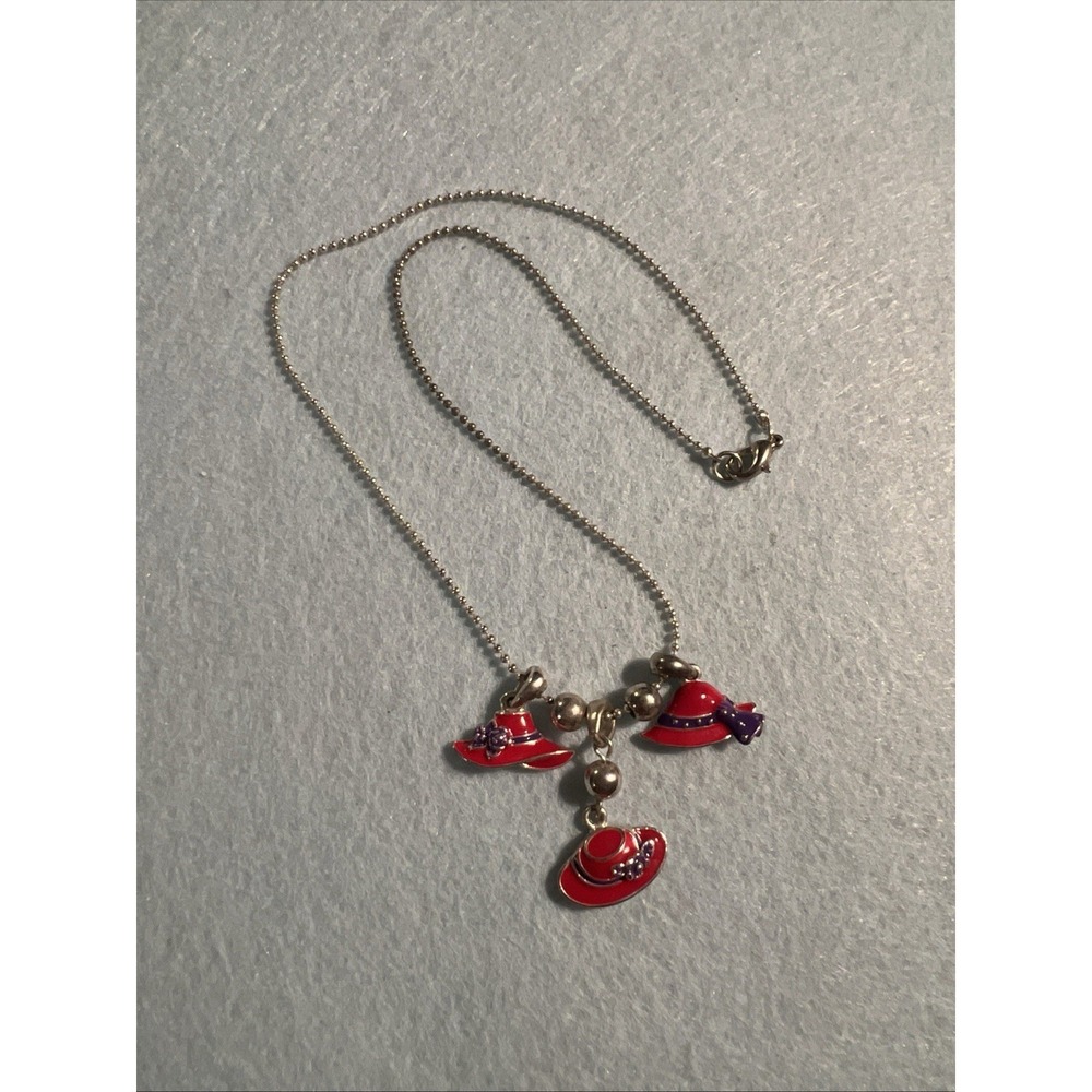 Red Hat Society Ladies Necklace lot‎ Charms Dangle Red/Purple - Picture 3 of 5